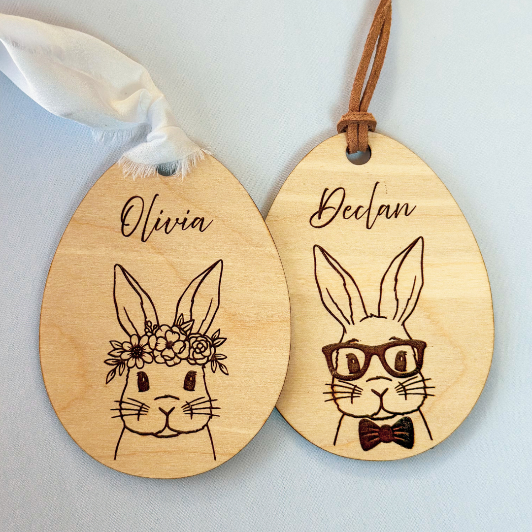 Wood Engraved Egg Tag