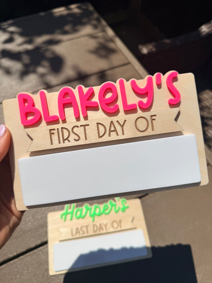 SMALL First Day of School Sign