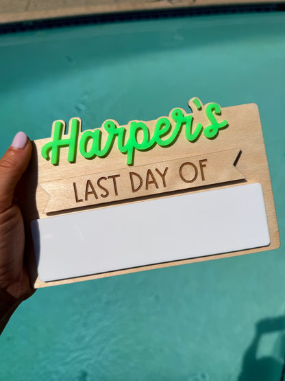 SMALL First Day of School Sign