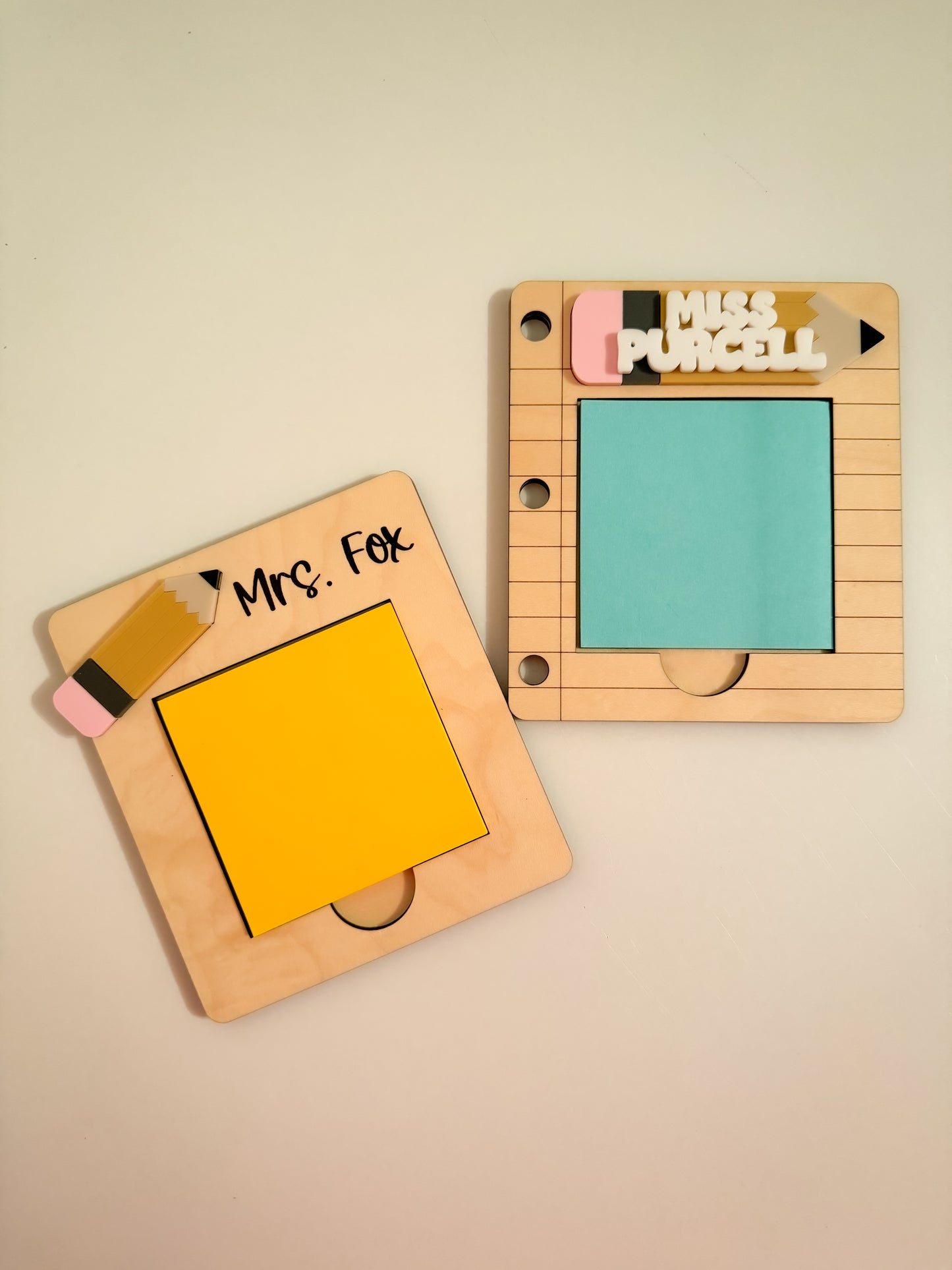 Personalized Teacher Sticky Note Holder