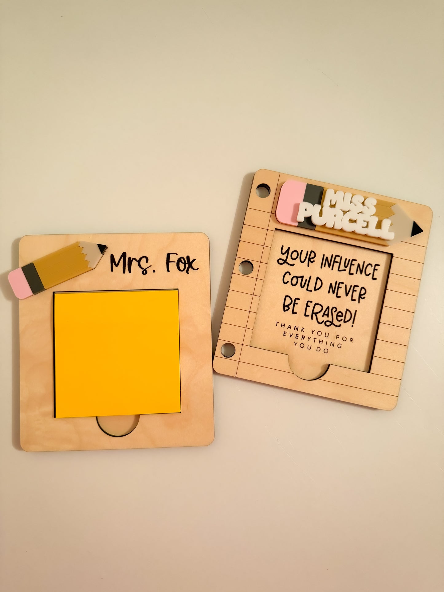 Personalized Teacher Sticky Note Holder