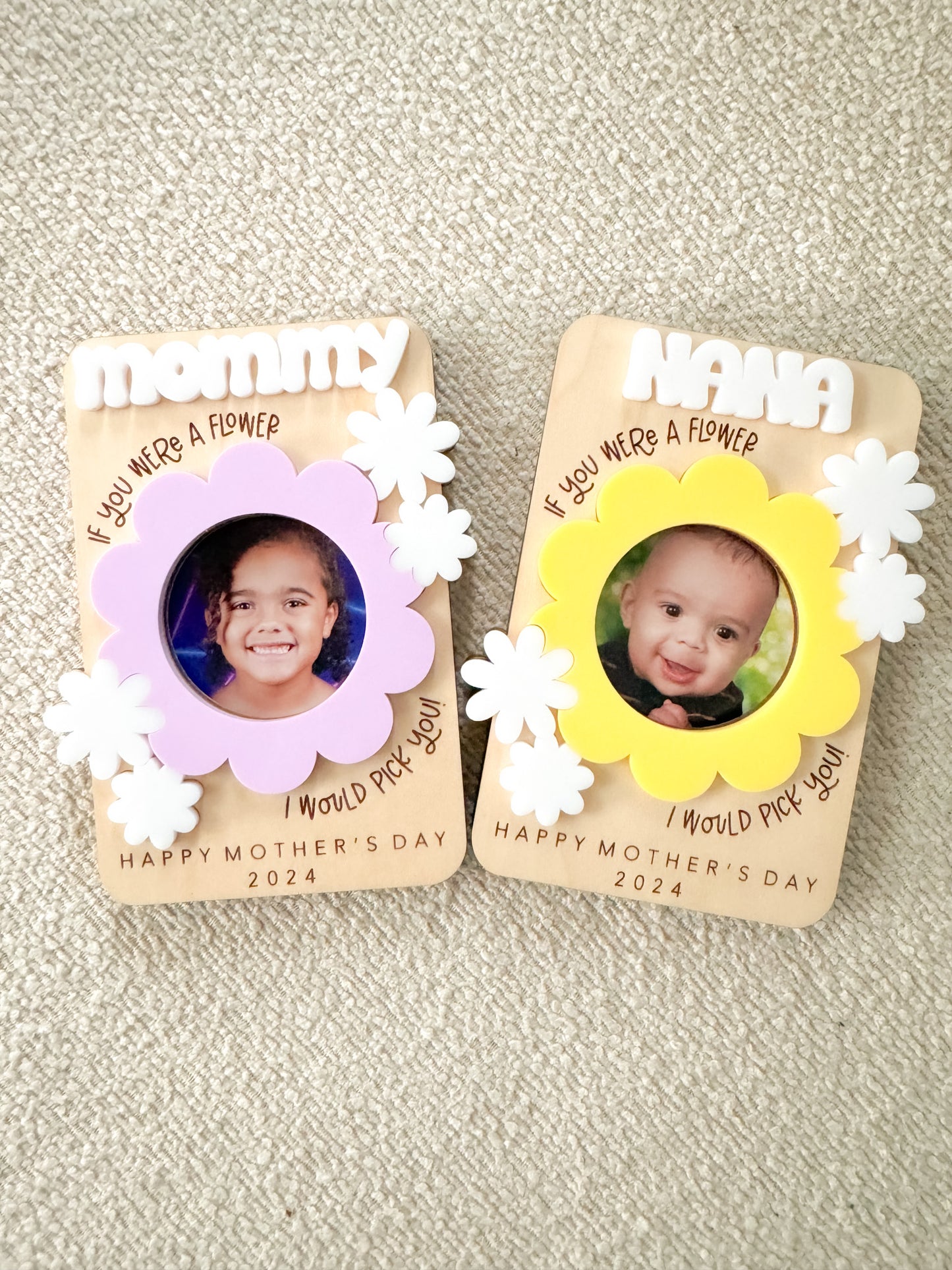 Mother's Day Flower Photo Magnet/Car Visor Clip