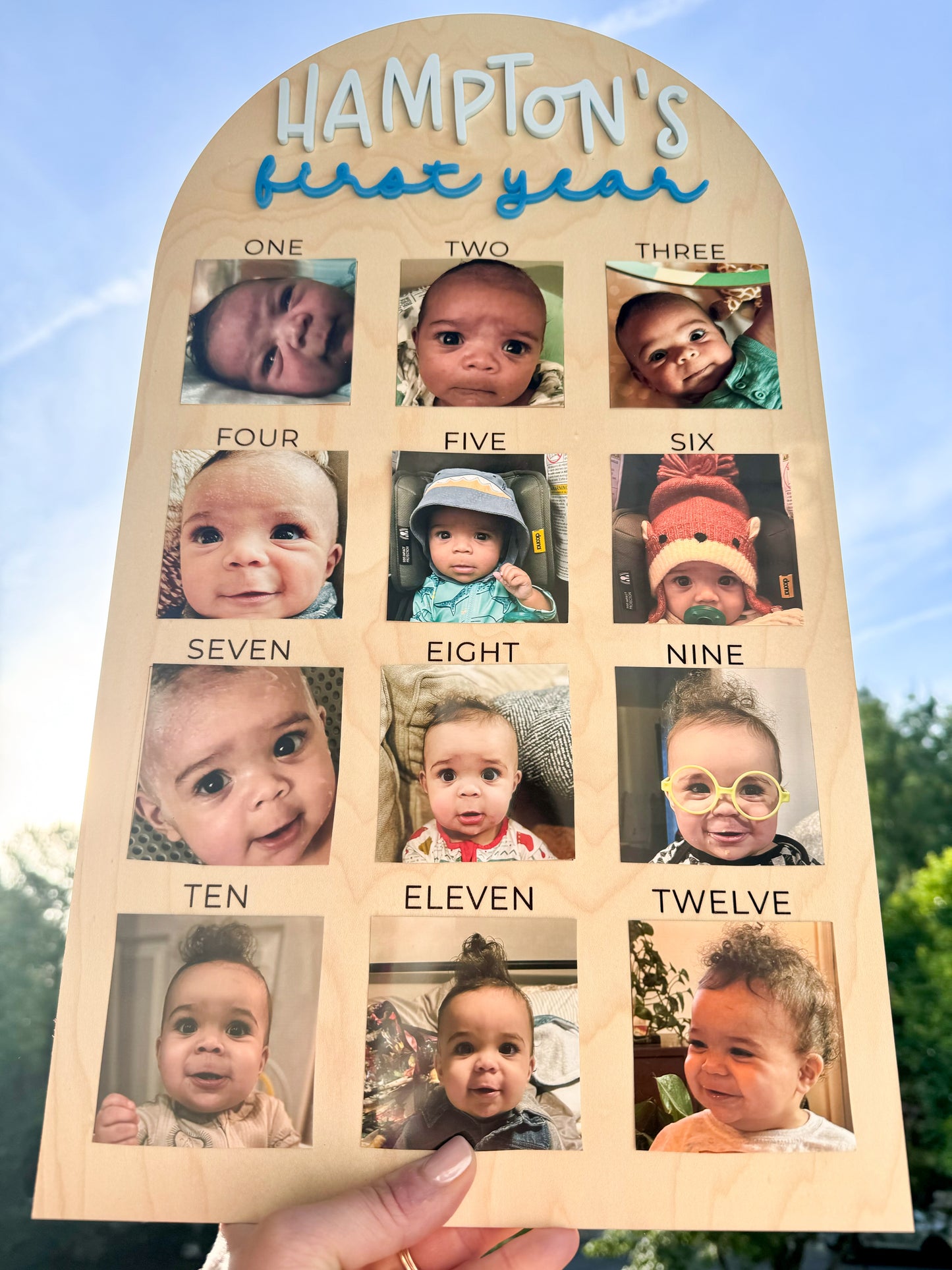 First Year/One Year Old Wood Photo Board