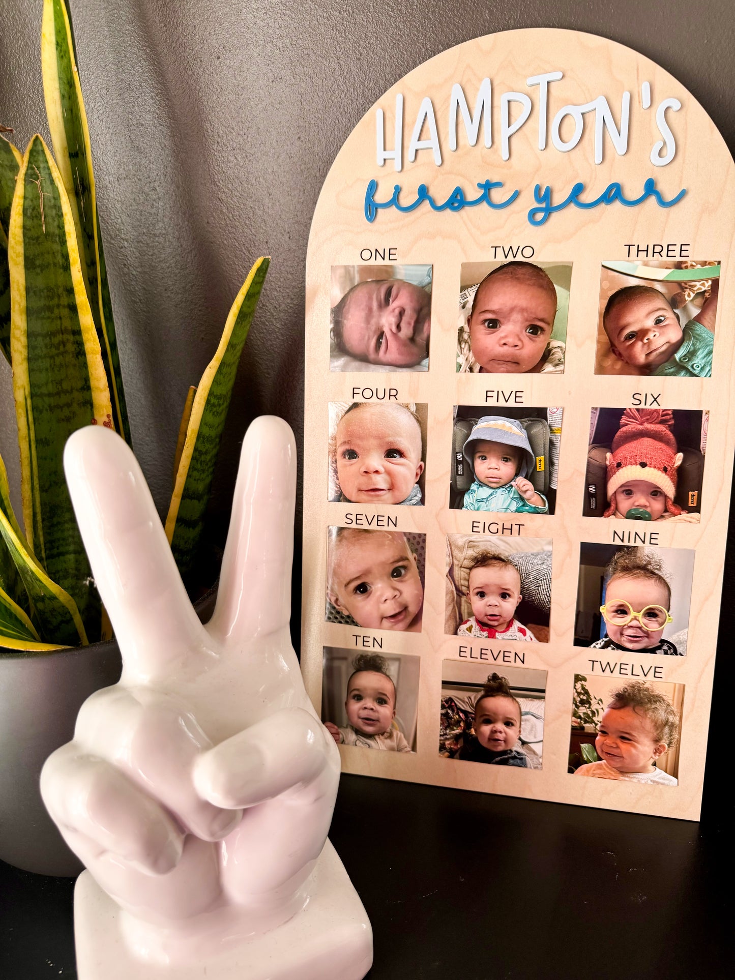 First Year/One Year Old Wood Photo Board