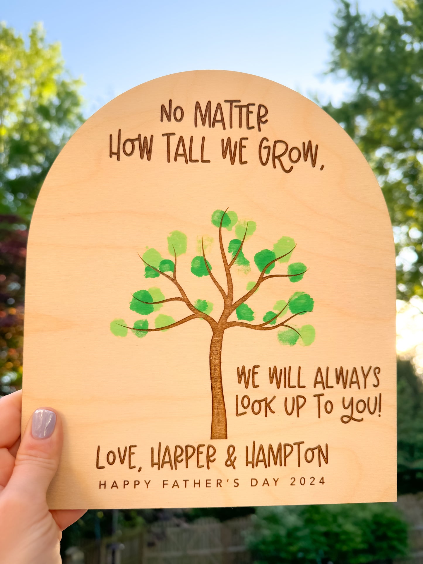 Fingerprint/Handprint Father's Day DIY Tree Sign