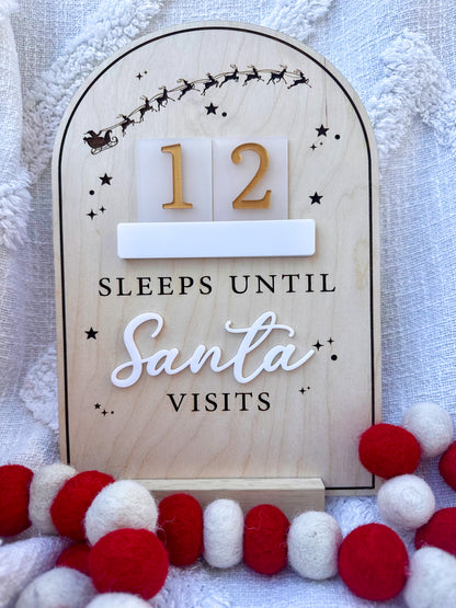 Christmas Countdown "Sleeps Until Santa Visits"