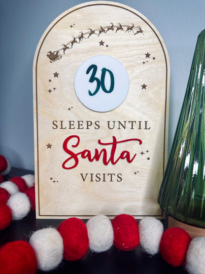 Sleeps Until Santa Visits Board