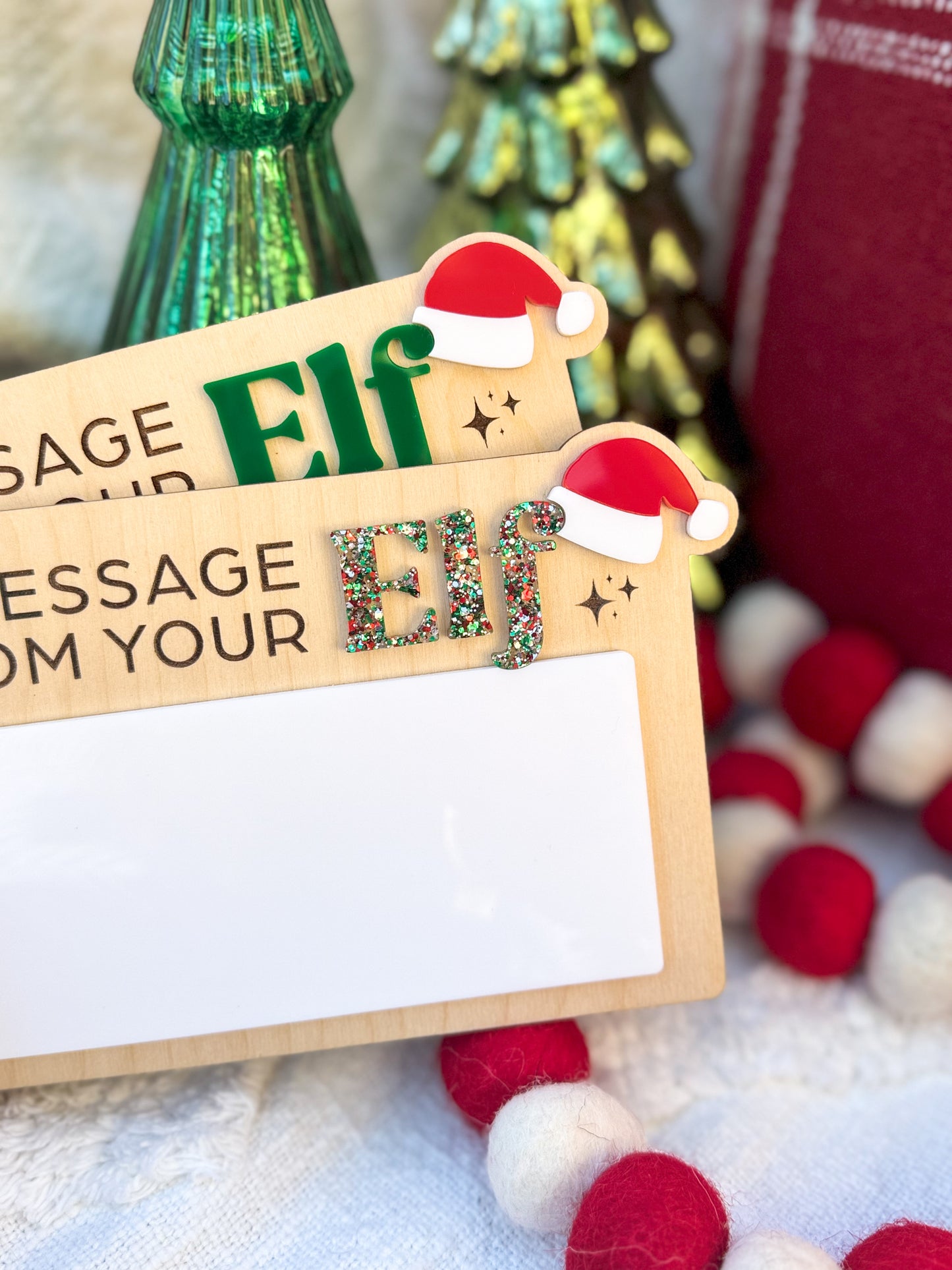 "A Message From Your Elf" Whiteboard Sign